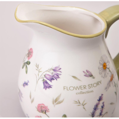 Кувшин "FLOWER STORY" 18*13*16,5 см 1150 мл (кор=16шт.) AGNESS 358-2179-3