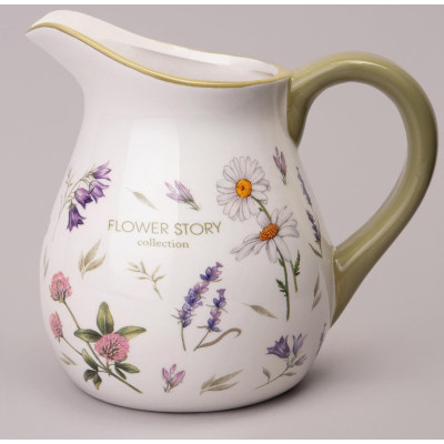 Кувшин "FLOWER STORY" 18*13*16,5 см 1150 мл (кор=16шт.) AGNESS 358-2179