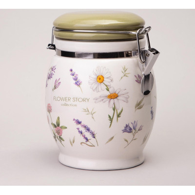 Банка "FLOWER STORY" 11,5*15 см 750 мл (кор=24шт.) AGNESS 358-2181-1