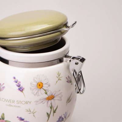 Банка "FLOWER STORY" 11,5*15 см 750 мл (кор=24шт.) AGNESS 358-2181-4