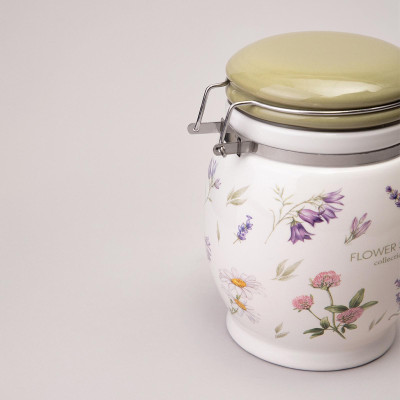 Банка "FLOWER STORY" 11,5*15 см 750 мл (кор=24шт.) AGNESS 358-2181-5