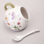 Солонка с ложкой "FLOWER STORY" 9,5*10 см 170 мл (кор=48шт.) AGNESS 358-2183