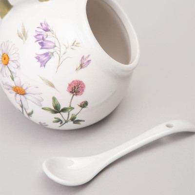Солонка с ложкой "FLOWER STORY" 9,5*10 см 170 мл (кор=48шт.) AGNESS 358-2183-1