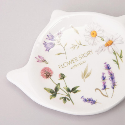 Подставка под чайный пакетик "FLOWER STORY" 12*8,5*1,5 см (кор=144шт.) AGNESS 358-2184-2