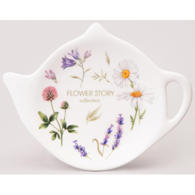 Подставка под чайный пакетик "FLOWER STORY" 12*8,5*1,5 см (кор=144шт.) AGNESS 358-2184
