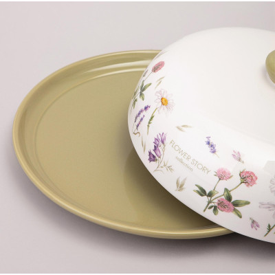Блюдо для блинов "FLOWER STORY" 23*10 см (кор=12шт.) AGNESS 358-2185-2