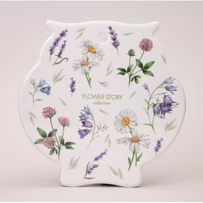 Подставка под горячее "FLOWER STORY" 16*16*1 см (кор=48шт.) AGNESS 358-2189-3