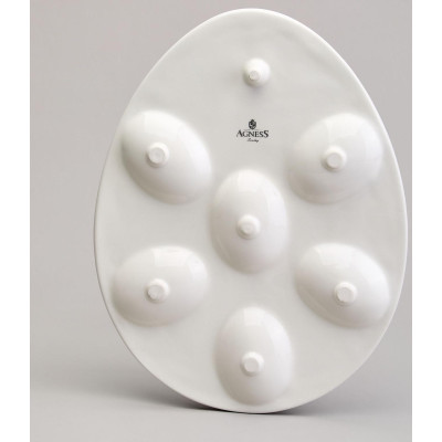 Блюдо для 6 яиц "SUNDAY" 26*20*2.5 см (кор=24шт.) AGNESS 358-2313-3