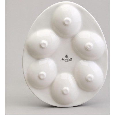 Блюдо для 6 яиц "SUNDAY" 20,5*16*2,5 см (кор=36шт.) AGNESS 358-2314-1