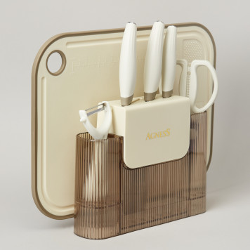 Набор кухонных предметов 7шт цвет айвори AGNESS 671-029-1