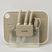 Набор кухонных предметов 7шт цвет серый AGNESS 671-030