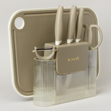 Набор кухонных предметов 7шт цвет серый AGNESS 671-030-1