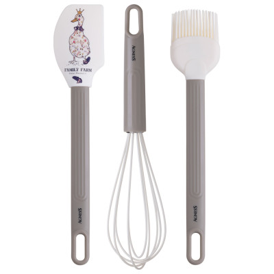 Набор: венчик, лопатка, кисточка , 3 предмета, серия "FAMILY FARM" AGNESS 671-032