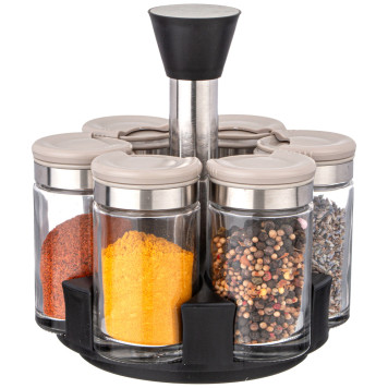 Набор емкостей для специй 6шт 100мл на подставке AGNESS 671-108-3