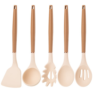 Набор из 12пр: 5 ножей, доска, подставка, половник, ложка, лопатка, шумовка, ложка для спагетти AGNESS 671-200-2