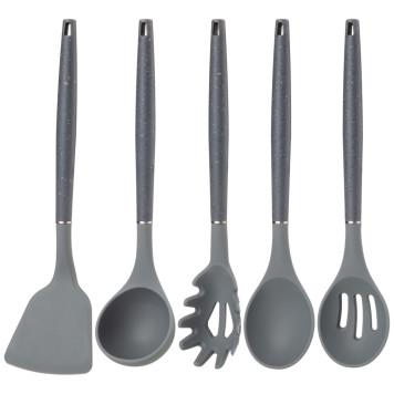 Набор из 12пр: 5 ножей, доска, подставка, половник, ложка, лопатка, шумовка, ложка для спагетти AGNESS 671-201-2