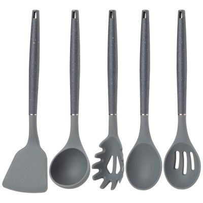 Набор из 12пр: 5 ножей, доска, подставка, половник, ложка, лопатка, шумовка, ложка для спагетти AGNESS 671-201-2