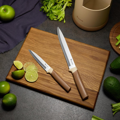 Набор из 9пр: 5 ножей, половник, лопатка и шумовка, вращающаяся подставка AGNESS 671-204-4