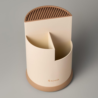 Набор из 9пр: 5 ножей, половник, лопатка и шумовка, вращающаяся подставка AGNESS 671-204-6