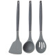Набор из 9пр: 5 ножей, половник, лопатка и шумовка, вращающаяся подставка, цвет: серый AGNESS 671-205