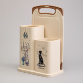 Набор из подставки и доски, серия "LAVENDER CATS" AGNESS 671-210