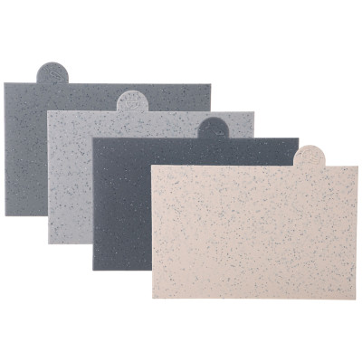 Набор из 10пр: 5 ножей, 4 доски и подставка, цвет: бело-серый AGNESS 671-212-2