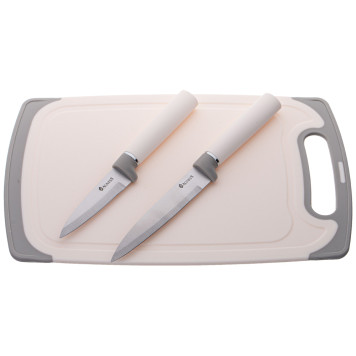 Набор из 12пр: 5 ножей, доска, подставка, половник, ложка, лопатка, шумовка, ложка для спагетти AGNESS 671-213-4