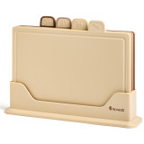 Набор из 4 досок на подставке, цвет: бежевый AGNESS 671-216