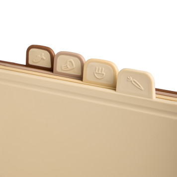 Набор из 4 досок на подставке, цвет: бежевый AGNESS 671-216-3