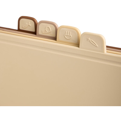 Набор из 4 досок на подставке, цвет: бежевый AGNESS 671-216-3