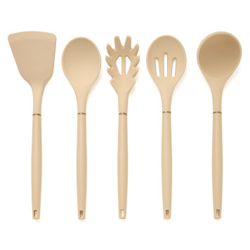 Набор из 11пр: 5 ножей, подставка, половник, ложка, лопатка, шумовка, ложка для спагетти AGNESS 671-220-1