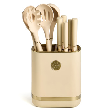 Набор из 11пр: 5 ножей, подставка, половник, ложка, лопатка, шумовка, ложка для спагетти AGNESS 671-220-3