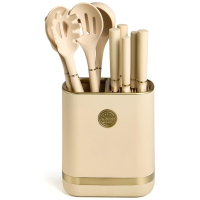 Набор из 11пр: 5 ножей, подставка, половник, ложка, лопатка, шумовка, ложка для спагетти AGNESS 671-220-3