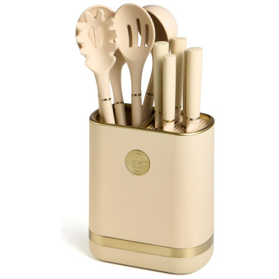 Набор из 11пр: 5 ножей, подставка, половник, ложка, лопатка, шумовка, ложка для спагетти AGNESS 671-220