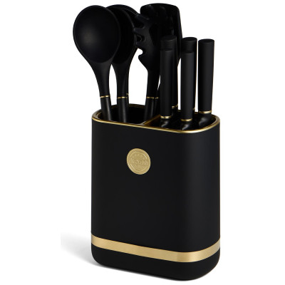 Набор из 11пр: 5 ножей, подставка, половник, ложка, лопатка, шумовка, ложка для спагетти AGNESS 671-221