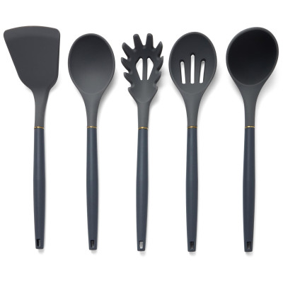 Набор из 11пр: 5 ножей, подставка, половник, ложка, лопатка, шумовка, ложка для спагетти AGNESS 671-222-1