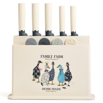 Набор из 10пр: 5 ножей, 4 доски и подставка, серия "FAMILY FARM" AGNESS 671-223-2