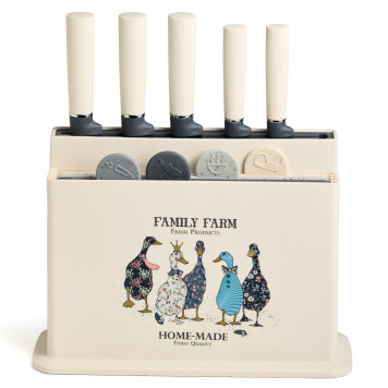 Набор из 10пр: 5 ножей, 4 доски и подставка, серия "FAMILY FARM" AGNESS 671-223-3