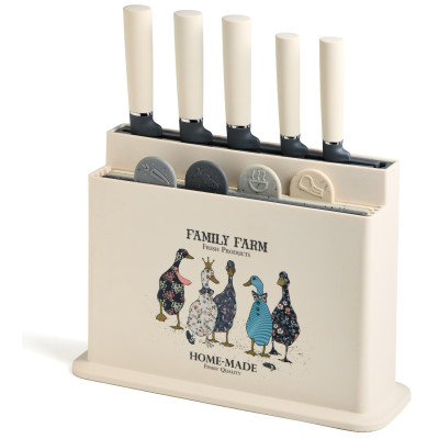 Набор из 10пр: 5 ножей, 4 доски и подставка, серия "FAMILY FARM" AGNESS 671-223