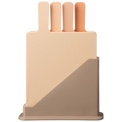Набор разделочных досок из 4 шт+подставка 24*7.8*17cm цвет: бежевый AGNESS 671-507