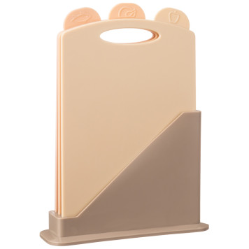 Набор разделочных досок из 3 шт+подставка 24*7.8*17cm цвет: бежевый AGNESS 671-509-1