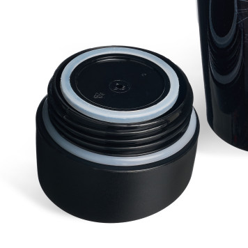 Термокружка " ЧЕРНАЯ ПАНТЕРА" с кнопкой-стоппером , 360мл колба нерж.сталь 18/10 AGNESS 709-085-2