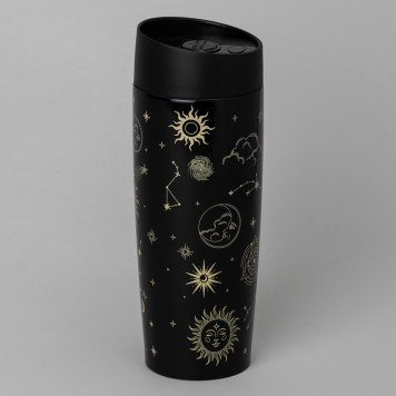 Термокружка "SUPERNOVA BLACK" 360мл, колба нерж.сталь 18/10 AGNESS 709-108-1