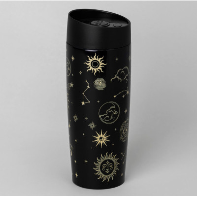 Термокружка "SUPERNOVA BLACK" 360мл, колба нерж.сталь 18/10 AGNESS 709-108-1