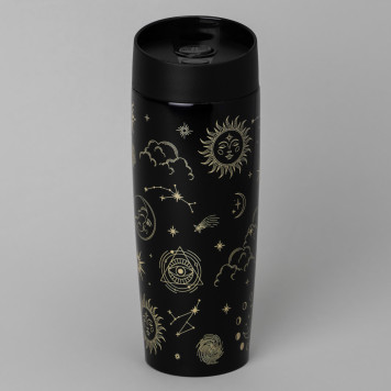 Термокружка "SUPERNOVA BLACK" 360мл, колба нерж.сталь 18/10 AGNESS 709-108-2