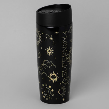 Термокружка "SUPERNOVA BLACK" 360мл, колба нерж.сталь 18/10 AGNESS 709-108-3