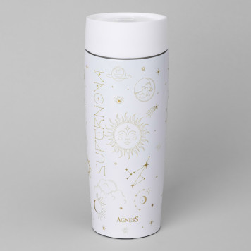 Термокружка "SUPERNOVA WHITE" 360мл, колба нерж.сталь 18/10 AGNESS 709-109