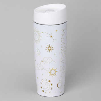 Термокружка "SUPERNOVA WHITE" 360мл, колба нерж.сталь 18/10 AGNESS 709-109-3