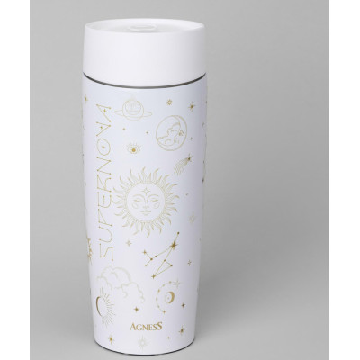 Термокружка "SUPERNOVA WHITE" 360мл, колба нерж.сталь 18/10 AGNESS 709-109