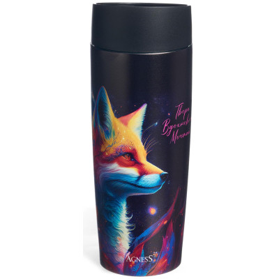 Термокружка "ЛИСА" 360мл, колба нерж.сталь 18/10 AGNESS 709-110